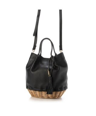 UNBILLION perche 牛革×ヤナギ底2wayトートバッグ ブラック