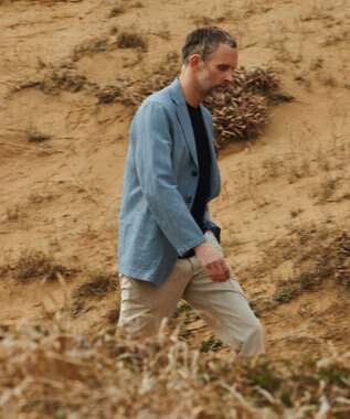 J.PRESS MEN 【新モデル/軽量/高通気性/吸湿性/放湿性】サマージャケット“ THE SHACKET” ダルブルー系