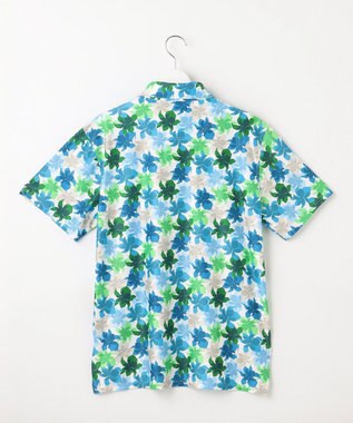 23区GOLF 【MEN】【キングサイズ/UVカット】草花柄プリントポロシャツ パイングリーン系5