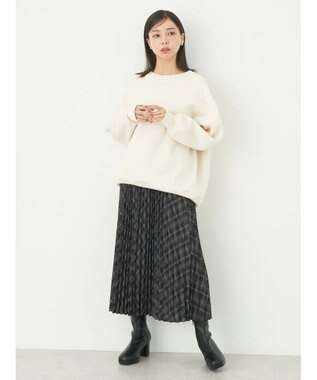 earth music&ecology すきな丈プリーツスカート Check Black