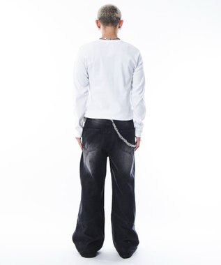 WEGO 【ユニセックス着用ITEM】コンパクトフィットリブヘンリーネックT（LS） ホワイト