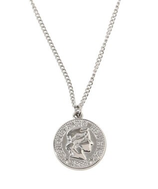 AMERICAN HOLIC 【ステンレス】コイントップスキニーチェーンネックレス Silver