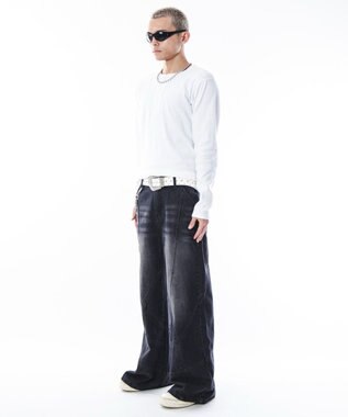 WEGO 【ユニセックス着用ITEM】コンパクトフィットリブヘンリーネックT（LS） ホワイト