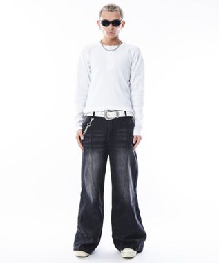 WEGO 【ユニセックス着用ITEM】コンパクトフィットリブヘンリーネックT（LS） ホワイト