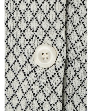 earth music&ecology ダイヤ柄ジャガードカーディガン Off White