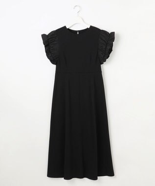 Feroux 【洗える】ドレスシルエット カットソー ワンピース ブラック系