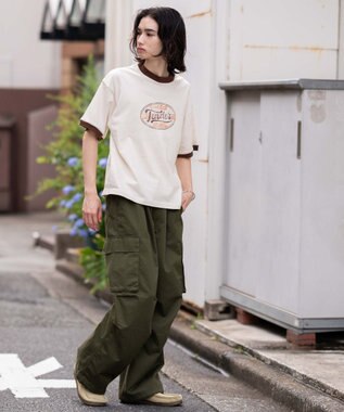 WEGO 【ユニセックス着用ITEM/MLサイズ展開】コンパクトフィットグラフィックリンガーT（SS） オフホワイト