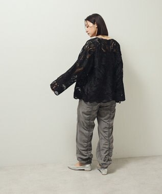 Green Parks ・ＥＬＥＮＣＡＲＥ　ＤＵＥ　レーシーカーディガン Black