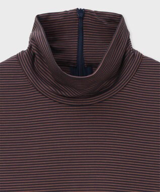 Paul Smith カラースリーブ ハイネック ボーダー カットソー コーラル