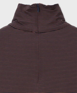 Paul Smith カラースリーブ ハイネック ボーダー カットソー コーラル