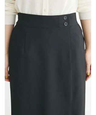 Green Parks 接触冷感　きれいシルエットＩラインスカート Black