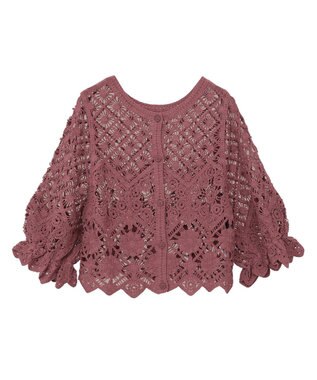 Green Parks ・ＳＵＧＡＲ　ＳＰＯＯＮ　２ｗａｙクロシェカーディガン Pink