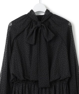 23区 S 【APPLAUDIR】シアードットフロッキー ドレス ブラック系