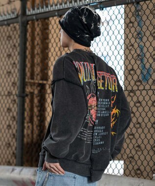 WEGO 【ユニセックス着用ITEM】ヴィンテージグラフィックドッキングプルオーバー 柄2