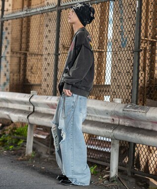 WEGO 【ユニセックス着用ITEM】ヴィンテージグラフィックドッキングプルオーバー 柄2