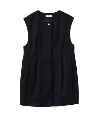 earth music&ecology ペプラムタックジレ Black