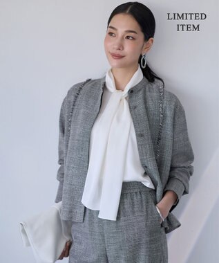 ICB L 【WEB限定】 ドレープサテン ボウタイブラウス