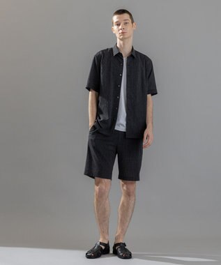 JOSEPH HOMME 新素材【通気性/洗える/ストレッチ】トリコワッシャーストレッチ　レギュラーカラー半袖シャツ グレー系