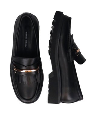 Bridget Birkin 【PARADIS COULEUR】メタルバーフリンジローファー ブラック