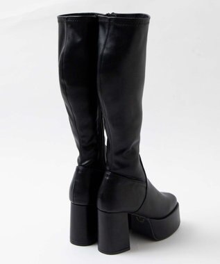 WEGO ストーム付きヒールロングブーツ ブラック