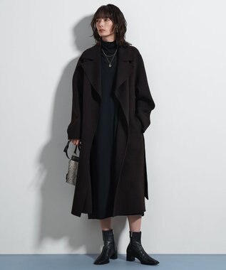 ICB L 【新色追加・洗える】 パウダリーリブ ハイネックプルオーバー ブラック系