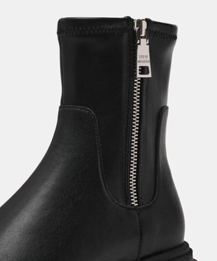STEVE MADDEN ROADMAP 厚底サイドジップブーツ ブラックレザー