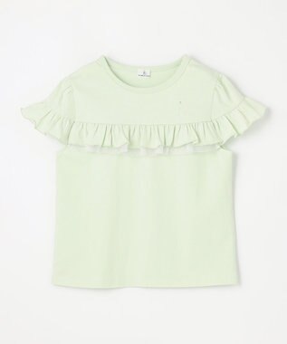 組曲 KIDS 【UVケア】【110-140㎝】フレアラッフル Tシャツ メロン