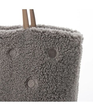 UNBILLION cachecache ドット刺繍ボアミニトートバッグ グレー