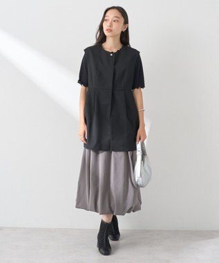 earth music&ecology ペプラムタックジレ Black