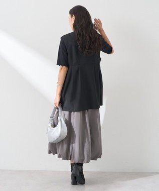 earth music&ecology ペプラムタックジレ Black