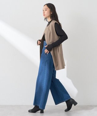 earth music&ecology ペプラムタックジレ Mocha