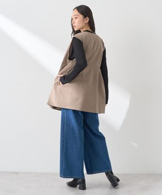 earth music&ecology ペプラムタックジレ Mocha