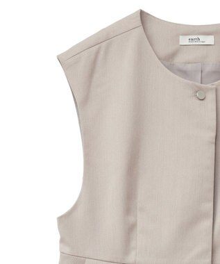 earth music&ecology ペプラムタックジレ Beige