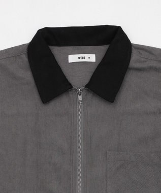 WEGO 【ユニセックス着用ITEM/MLサイズ展開】コーデュロイシャツジャケット ブラック中濃色