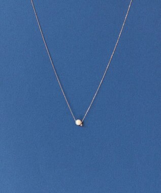 Phoebe 【K10RG】ワンドロップパールビジューネックレス/全長:40cm ローズゴールド