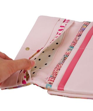 tsumori chisato CARRY エポネコメッシュ 長財布 2つ折り かぶせタイプ ピンク