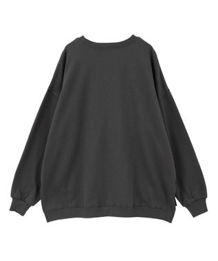 Green Parks 裏起毛ルーズサイズロゴプルオーバー Charcoal Gray