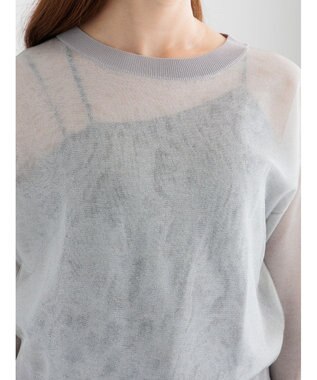 Te chichi シアーレイヤーニット グレー
