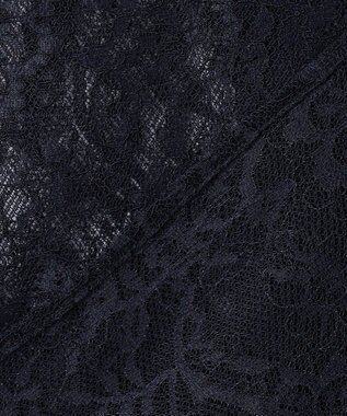 ICB 【洗える】ナイロンラッセルレース シャツワンピース ネイビー系