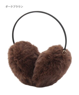 MOONBAT 【FUDGE11月号掲載】PAUL & JOE ACCESSOIRES ネコチャーム付フェイクファーイヤマフ（細アーム） ブラウン