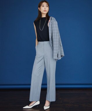 23区 L 【CLASSY.2月号掲載/洗える】TRストレッチギャバ ワイドパンツ ライトグレー系