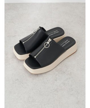 earth music&ecology ＯＲｉｅｎｔａｌＴＲａｆｆｉｃ　フロントジップサンダル Black