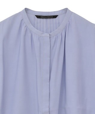 YECCA VECCA 【接触冷感】COOLバックピンタックブラウス Blue