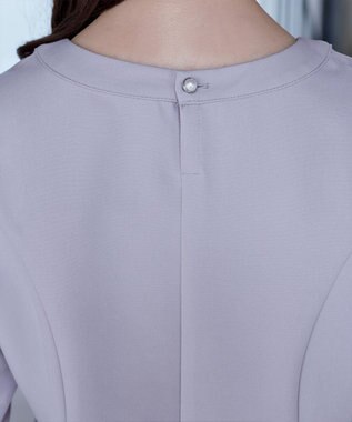 Tiaclasse 【洗える】ソフトペプラムブラウス ライトグレー