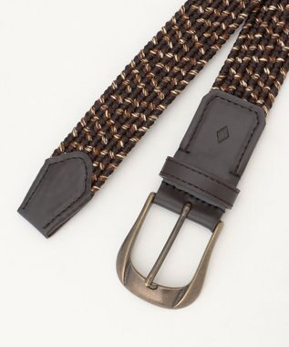 JOSEPH ABBOUD  【イタリア素材・ストレッチ・日本製】ストレッチメランジ ベルト ダークブラウン系