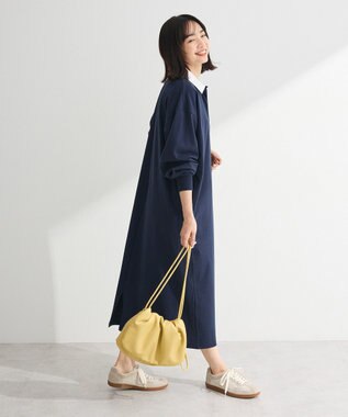 Green Parks ラガーシャツワンピース Navy