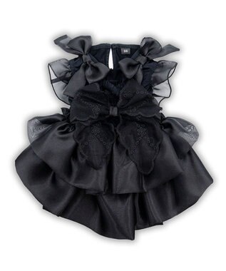 PET PARADISE cherircouture 接触冷感リボンワンピース 《ブラック》 小型犬 ブラック