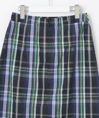 J.PRESS LADIES 【洗える】ECO DOBBY チェック スカート ネイビー系3