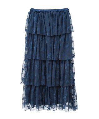 Green Parks ・ＥＬＥＮＣＡＲＥ　ＤＵＥ　フロッキーｐｔチュールスカート Blue