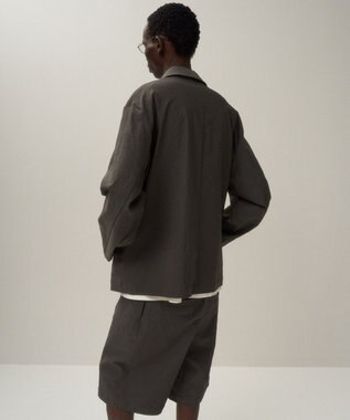 ATON STRETCH NYLON LINEN | ジップアップジャケット - UNISEX CHARCOAL GRAY